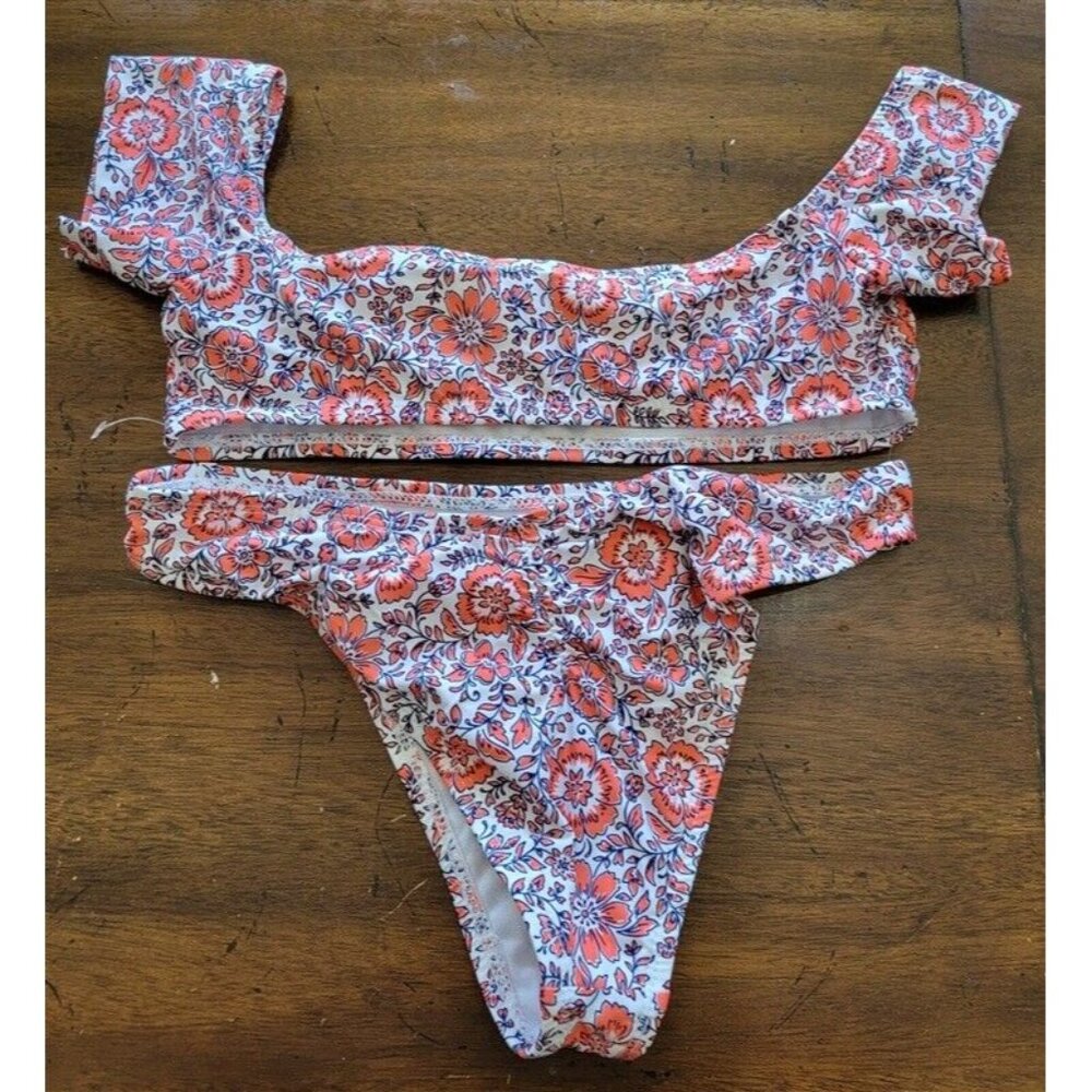 NWOT Barefoot Miss California S Off Shoulder Swim Set Bikini Top Bottom 121505